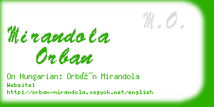 mirandola orban business card
